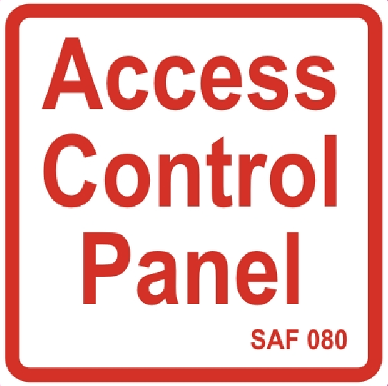 Access Control Panel Decal 100mm x 100mm Vehicle Safe
