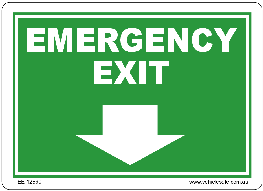 Emergency Exit Decal - 125mm x 90mm
