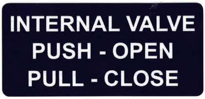 Internal Valves Push Open - Pull Close Decal - 80mm x 40mm