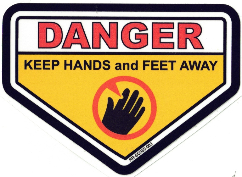 Danger Keep Hands and Feet Clear Decal - RR-SG350-003
