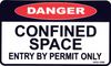 Danger Confined Space Entry by Permit Only Decal - 100mm x 60mm
