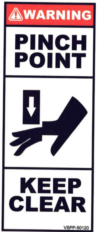 Warning Pinch Point Keep Clear - 50mm x 120mm