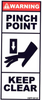 Warning Pinch Point Keep Clear - 50mm x 120mm