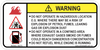 Warning Do Not Operate in Hazardous Location Decal - 150mm x 75mm