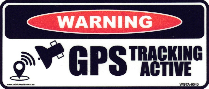 Warning GPS Tracking Active - 90mm x 40mm