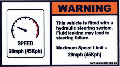 Warning Vehicle Fitted With Hydraulic Steering System - Max Speed 45Km/h - 105mm x 60mm