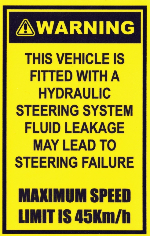 Warning Vehicle Fitted with Hydraulic Sterring System Max 45KM/H - 65m x 100mm