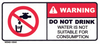 Warning Do Not Drink Decal - 100mm x 45mm
