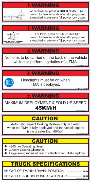 Scorpion TMA Safety Sticker Kit 150mm x 30mm x 8 - Vehicle Safe