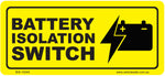 Battery Isolation Switch Sticker - 100mm x 45mm