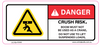 Crush Risk Decal - 100 x 40mm - Vehicle Safe - Same Day Dispatch