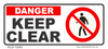 Danger Keep Clear Decal 100mm x 40mm - Vehicle Safe - Same Day Dispatch