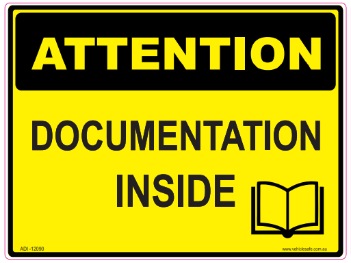 Documentation Inside - 120 x 90mm - Vehicle Safe