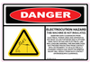 Danger Electrocution Hazard - 150 x 100mm - Vehicle Safe - Same Day Dispatch