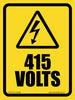 415 Volts - 150mm x 200mm - Vehicle Safe