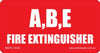 A, B, E, Fire Extinguisher - 100mm x 50mm - Vehicle Safe