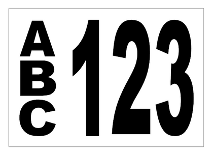 Call Sign Decals / Asset Number Vehicle Identification Number White with Black Text