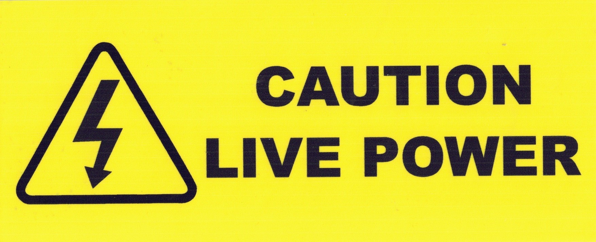 Caution Live Power - Electrical Decal - 150mm x 60mm – Vehicle Safe