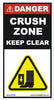 Danger Crush Zone - 50mm x 100mm