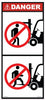 Danger Forklift - 100mm x 170mm - Vehicle Safe