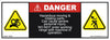 Danger Hazardous Moving & Rotating Parts - 165mm x 60mm - Vehicle Safe