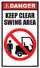 Danger Keep Clear Forklift - 100mm x 170mm - Vehicle Safe