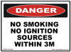 Danger No Smoking No Ignition - 340mm x 250mm - Vehicle Safe