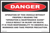 Danger Operation and Maintenance Guide Decal - Vehicle Safe - Same Day Dispatch