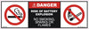 Danger Risk of Battery Explosion - 105mm x 35mm - Vehicle Safe