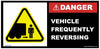 Danger Vehicle Frequently Reversing - 190mm x 95mm - Vehicle Safe