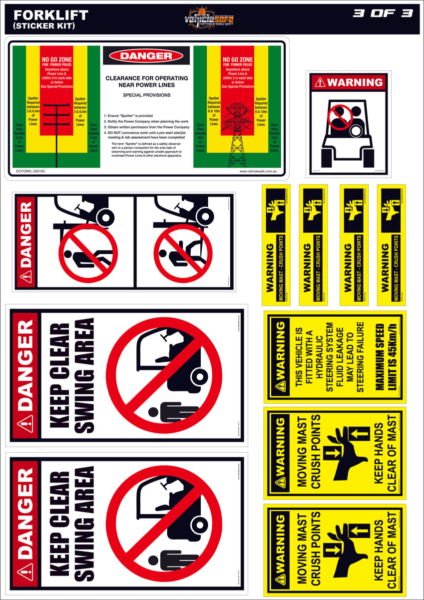 Forklift Safety Sticker Kit – Vehicle Safe