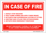 In Case Of Fire Decal - 125mm x 90mm
