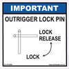 Important Outrigger Lock Pin Release - 80mm x 80mm - Vehicle Safe