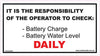 It Is the Responsibility of the Operator to Check Daily - 85mm x 45mm - Vehicle Safe