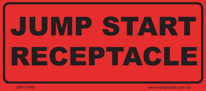 Jump Start Receptable Red Decal - 100mm x 45mm
