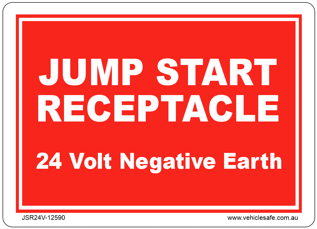 Jump Start Receptable Decal - 120mm x 90mm