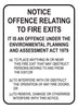 Notice Offence Related to Fire - 180mm x 250mm - Vehicle Safe