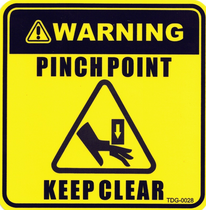 Warning Pinch Point - 95mm x 95mm TDG-0028
