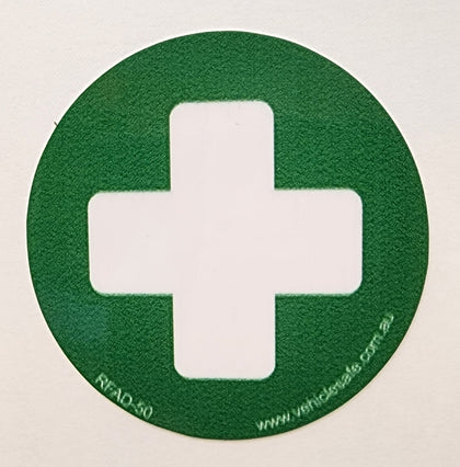 First Aid Round Decal - 50mm Diameter