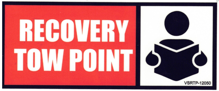 Recovery Point Sticker Recover Tow Point Decal - 120mm x 50mm – Vehicle Safe