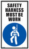 Safety Harness Must Be Worn - 45mm x 75mm - Vehicle Safe