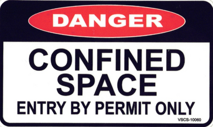 Danger Confined Space Entry by Permit Only Decal - 100mm x 60mm