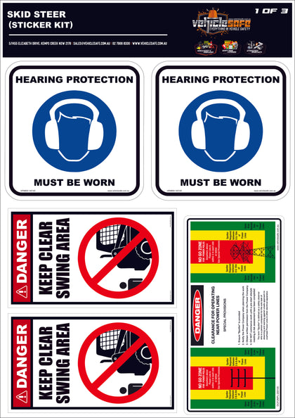 Skid Steer Safety Sticker Kit