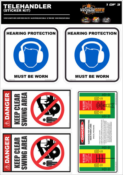 Tele Handler Safety Sticker Kit