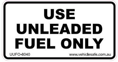 Use Unleaded Fuel Only Decal - 80mm x 40mm