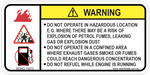 Warning Do Not Operate in Hazardous Situation Decal - 150mm x 75mm
