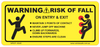 Warning Risk Of Fall Decal- 100mm x 45mm