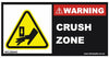 Warning Crush Zone - 80mm x 40mm - Vehicle Safe