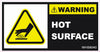 Warning Hot Surface - 80mm x 40mm