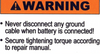 Warning Never Disconnect Ground Cable when Battery is Connected - 60mm x 35mm